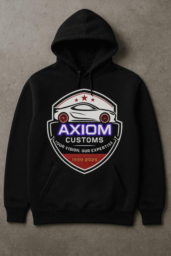 Axiom Customs Premium Hoodie – Black | Streetwear for Car Enthusiasts - Image 3